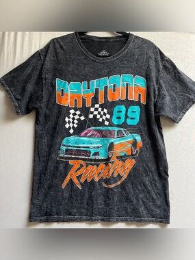 Daytona 89 Racing Graphic Tee Acid Wash Black Small